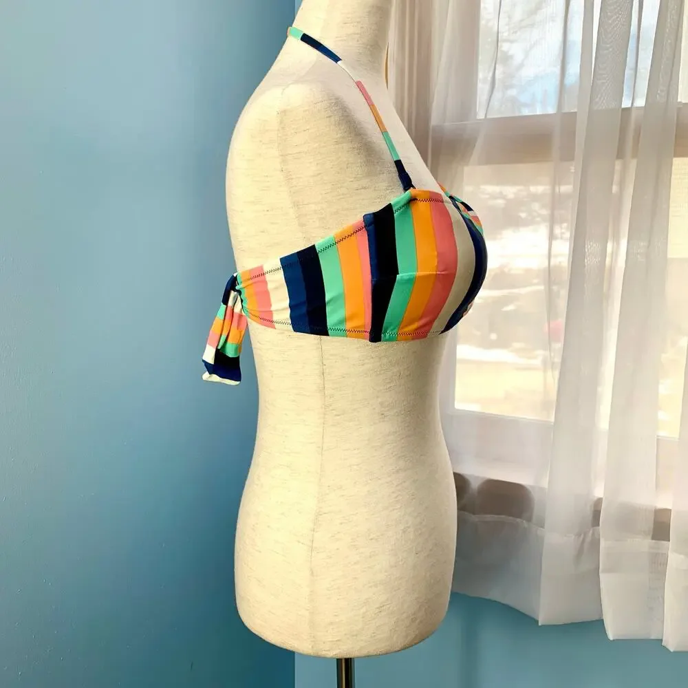 NWT J. Crew Factory Striped Bikini Top Size Medium - Picture 5 of 6